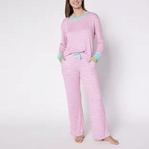 NWT Muk Luks Butter Knit Striped Lounge Set. Size 2X. Cozy. Colorful.